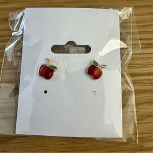 Red Apple Stud Earrings